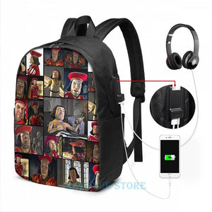 Lord Farquaad USB Charge Backpack School Travel Laptop Bag