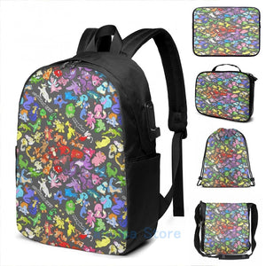 Neosplash Neopets All Over Print Backpack USB Charge School Travel Laptop Bag