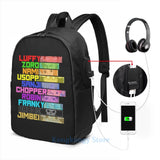 One Piece Straw Hat Pirates Brook USB Charge Backpack