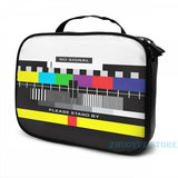 Funny Graphic Print TV No Signal USB Charge Backpack School Bag