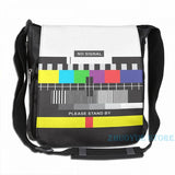 Funny Graphic Print TV No Signal USB Charge Backpack School Bag