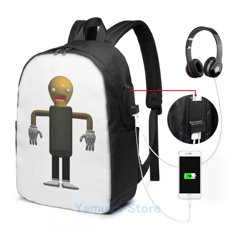 Funny Graphic The Test USB Charge Backpack Baldis Basics Plus
