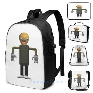 Funny Graphic The Test USB Charge Backpack Baldis Basics Plus