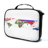 World Flags Map USB Charge Backpack Travel Laptop Bag