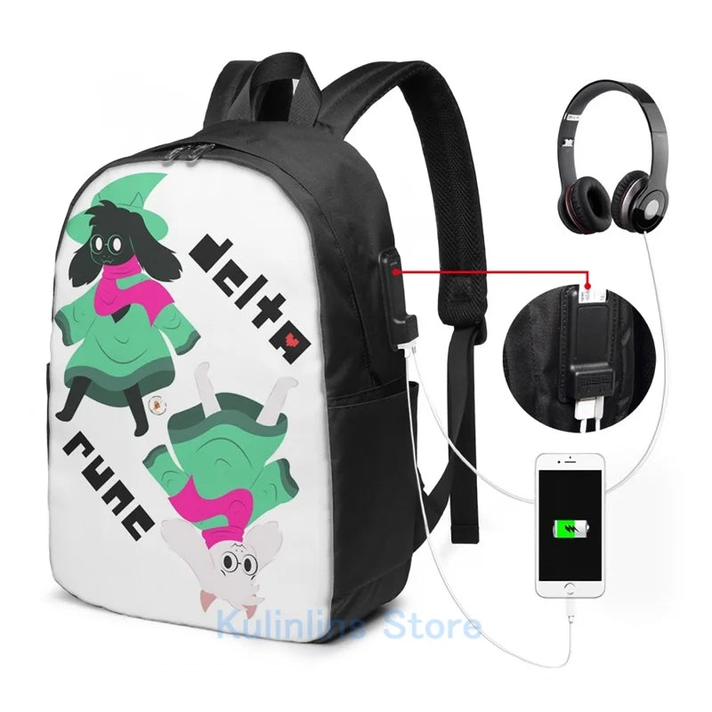 Deltarune Ralsei USB Charge Backpack