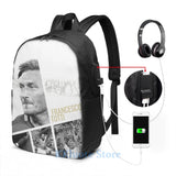 Funny Graphic Print Totti USB Charge Backpack Men Women School Travel Bag