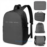 USB Charge Backpack Not Today Satan School Travel