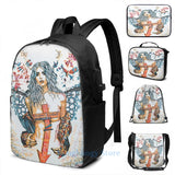 Funny Graphic Pretty Reckless USB Charge Backpack Men Women Travel Laptop Bag