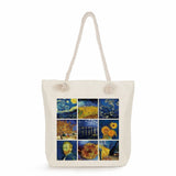 Funny Handbags Female Foldable High Capacity Casual Women Shopping Bags Van Gogh