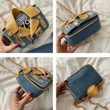 Funny Jacket Shoulder Bag Canvas Chains Mini Tote Clutch