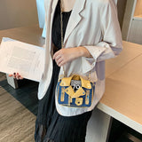 Funny Jacket Shoulder Bag Canvas Chains Mini Tote Clutch