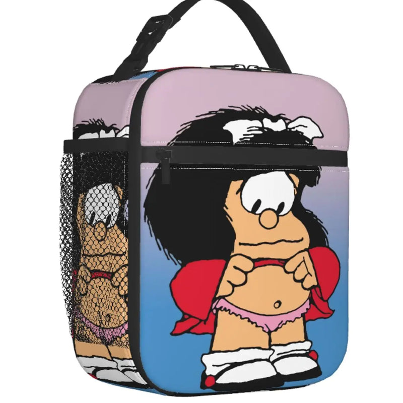 Mafalda Insulated Lunch Bag for Women Quino Comic Cartoon Cooler Thermal
