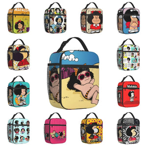 Mafalda Insulated Lunch Bag for Women Quino Comic Cartoon Cooler Thermal