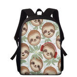 Funny Sloth Print Schoolbag for Kids, Teen Backpack for Boys/Girls
