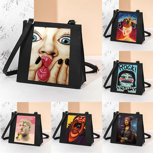 Funny Pattern Square Bags High Shoulder Bag Women Tote Bags
