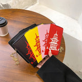 Funny Personality Poker Tower Dollar Printing Pu Messenger Bag Women Small Chain