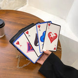 Funny Personality Poker Tower Dollar Printing Pu Messenger Bag Women Small Chain