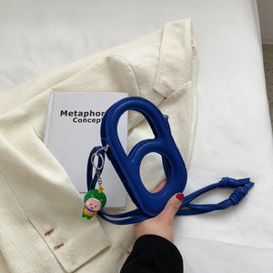 Funny Personality Paper Clip Mobile Phone Bag Female Hollow Out Small Bag