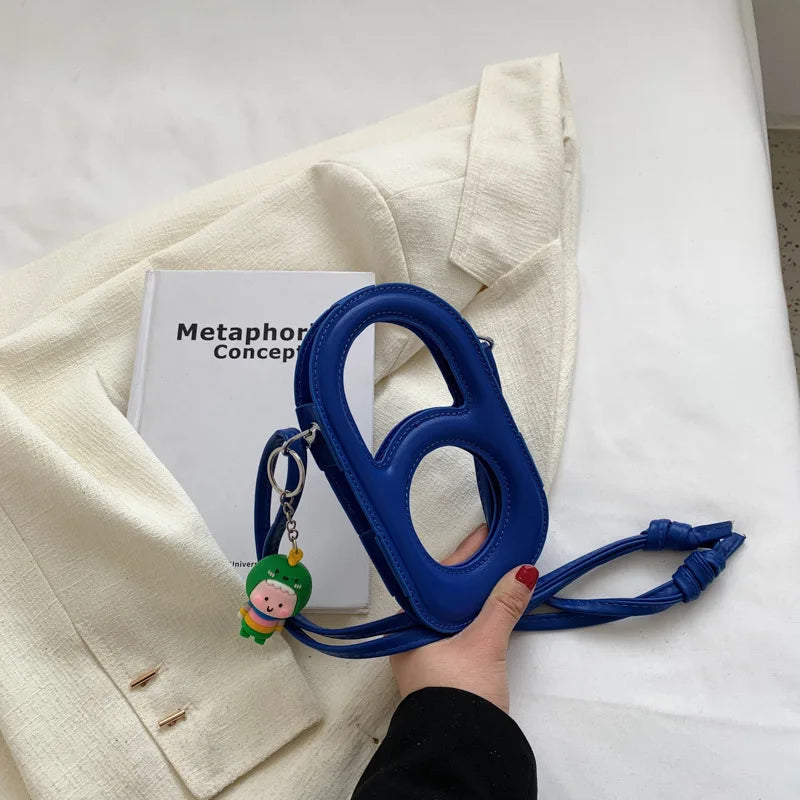 Funny Personality Paper Clip Mobile Phone Bag Female Hollow Out Small Bag