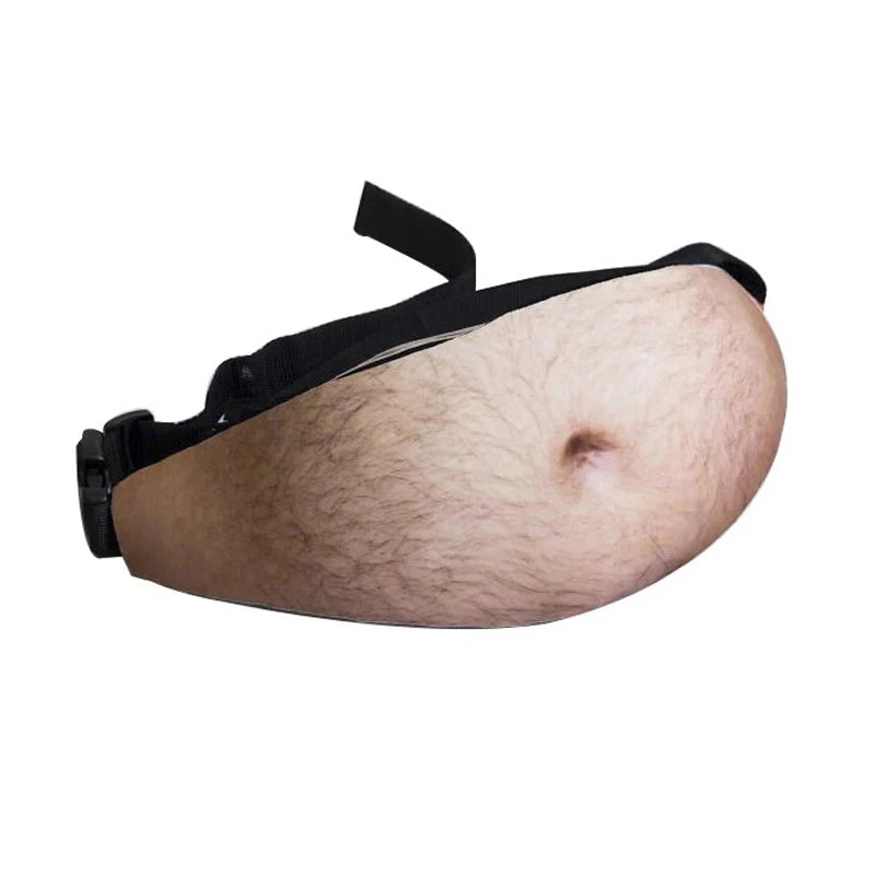Funny Dad Bod Money Belt Bag Men Travel Bags Flesh Creative Fanny Pack
