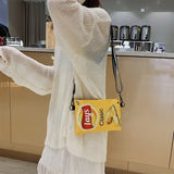 Funny Potato Chips Crossbody Handbag Clutch Bag Small Messenger Shoulder Bag