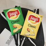 Funny Potato Chips Crossbody Handbag Clutch Bag Small Messenger Shoulder Bag