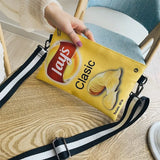 Funny Potato Chips Crossbody Handbag Clutch Bag Small Messenger Shoulder Bag