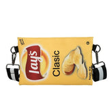 Funny Potato Chips Crossbody Handbag Clutch Bag Small Messenger Shoulder Bag