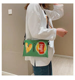 Funny Potato Chips Crossbody Handbag Clutch Bag Small Messenger Shoulder Bag
