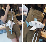Funny Shark Women Shoulder Messenger Bag PU Leather Phone Crossobdy Bolsas