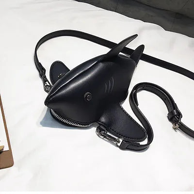 Funny Shark Women Shoulder Messenger Bag PU Leather Phone Crossobdy Bolsas