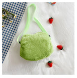 Funny Frog Plush Shoulder Bag Powder Blusher Crossbody Bag