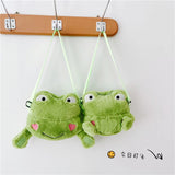 Funny Frog Plush Shoulder Bag Powder Blusher Crossbody Bag