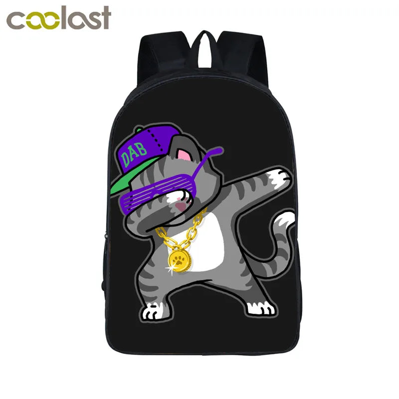 Funny Space Cat Unicorn Backpack Laser Cat Kitty Daypack Children