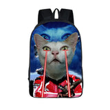 Funny Space Cat Unicorn Backpack Laser Cat Kitty Daypack Children