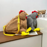 Funny Women Hen Plush Bag Cartoon Chicken Crossbody Shoulder Bag