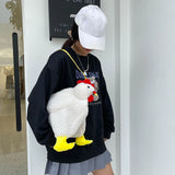 Funny Women Hen Plush Bag Cartoon Chicken Crossbody Shoulder Bag