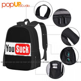Funny You Suck YouTube Parody Backpack Large Capacity Schoolbag