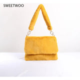 Leopard Print Fur Bag Crossbody Winter Shoulder Bag