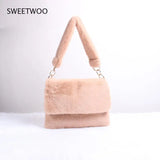 Leopard Print Fur Bag Large Capacity Crossbody Shoulder Bag