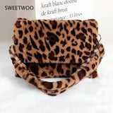 Leopard Print Fur Bag Crossbody Winter Shoulder Bag