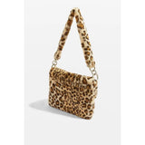 Leopard Print Fur Crossbody Bag for Women