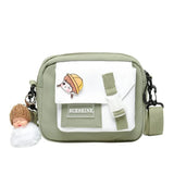 Fur Ball Pendant Canvas Shoulder Bag for Women -40