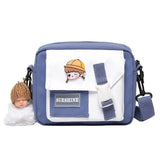 Fur Ball Pendant Canvas Shoulder Bag for Women -40