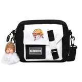 Fur Ball Pendant Canvas Shoulder Bag for Women -40