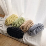 Fur Clutch Envelope Bag Women Handbags Rounded Purses Plush Clutches