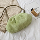 Fur Clutch Envelope Bag Women Handbags Rounded Purses Plush Clutches