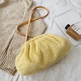 Fur Clutch Bag Envelope Shape Purses Plush Handbags