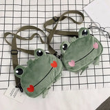 Cute Frog Plush Doll Shoulder Bag for Girls