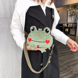 Cute Frog Plush Doll Shoulder Bag for Girls